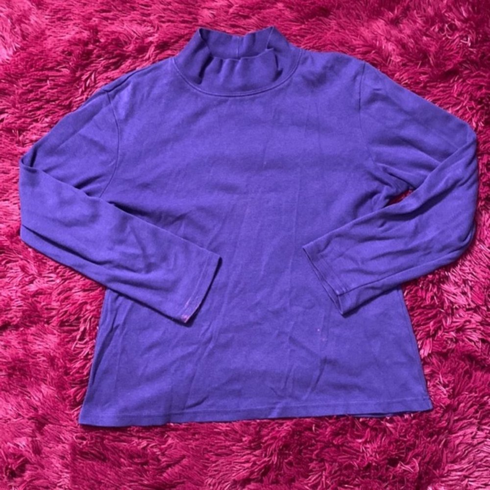 Purple turtleneck sweater